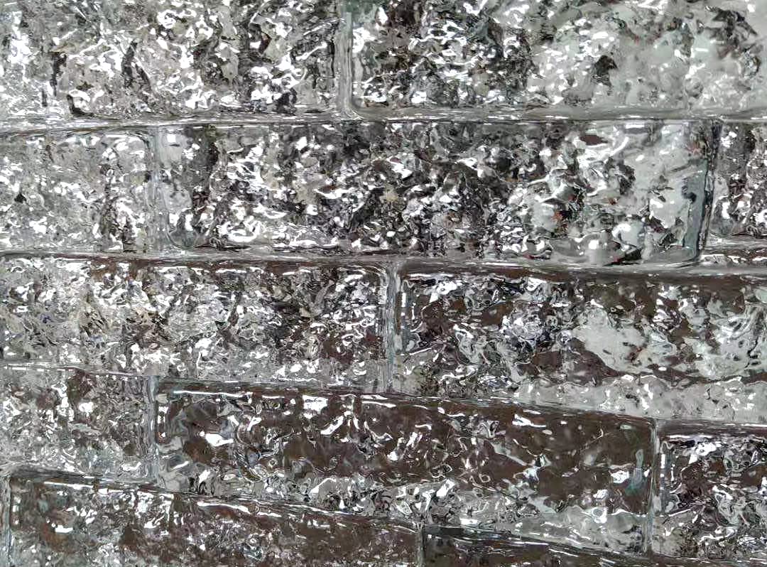 Fuchs Design Kolekcja Crystal Ice, 1 cegła z błyszczącego szkła, ok. 20 x 5 x 5 cm, prawdziwy szklany kamień