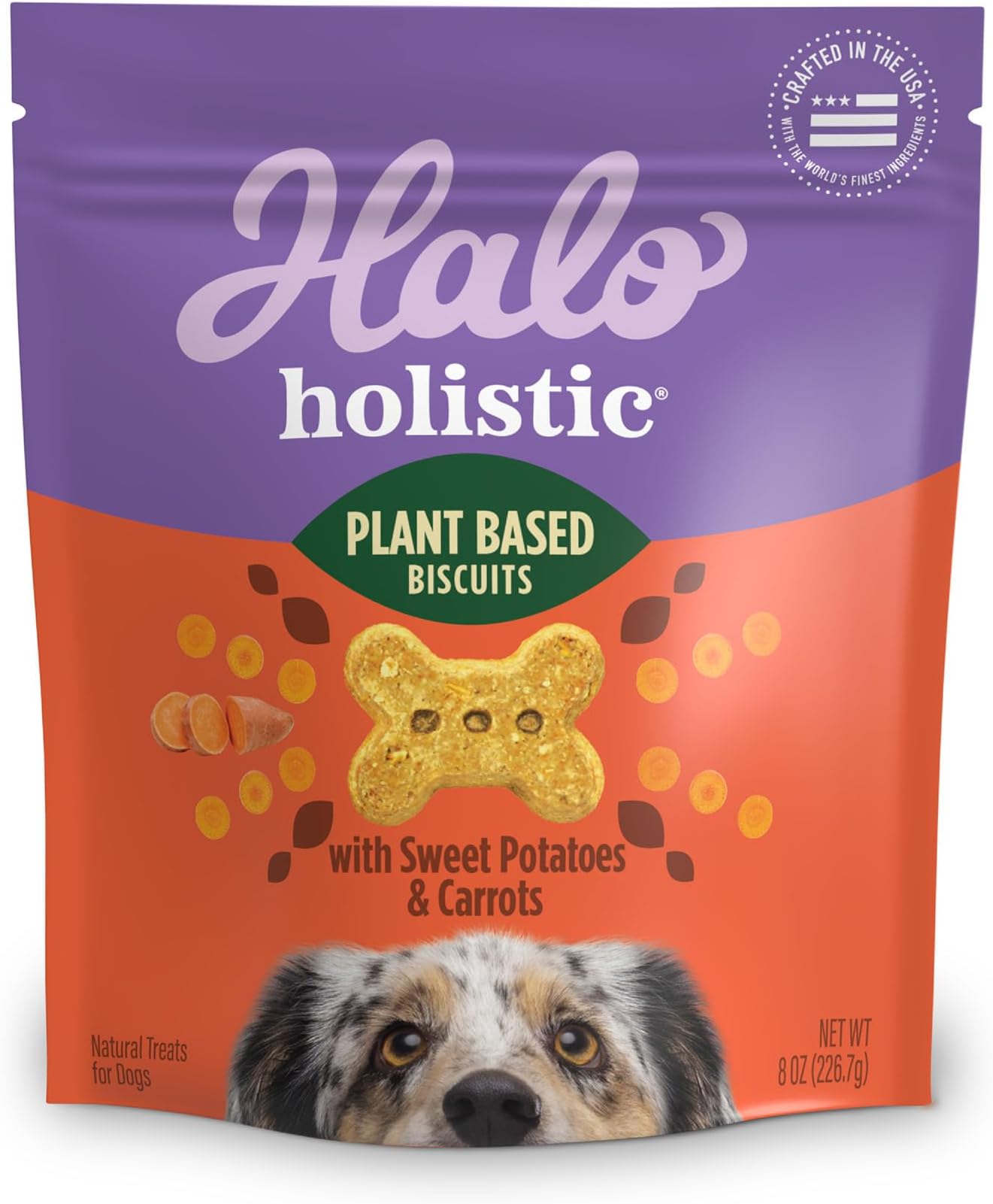 Halo Holistic Vegan Dog Treats, Plant-Based Dog Treat with Sweet Potato & Car...