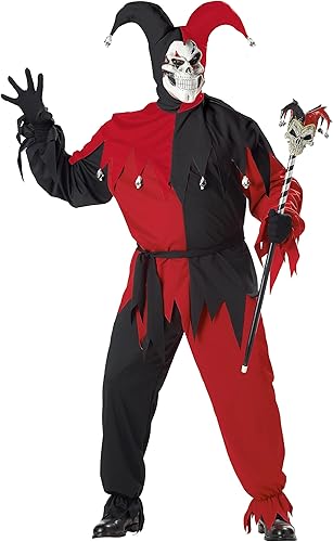 California Costumes Disfraz de bufón malvado de talla grande para mujer, NegroRojo