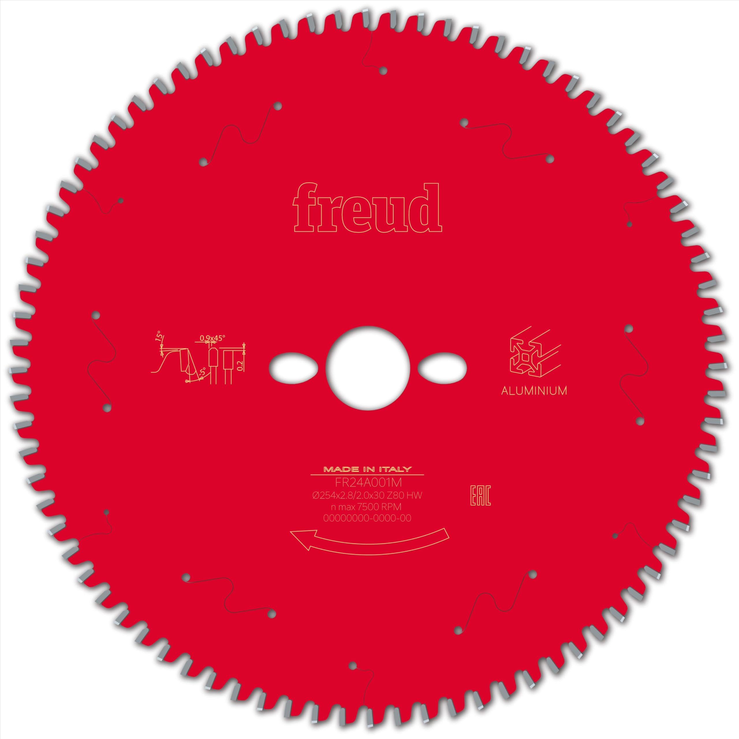 Freud Aluminium Mitre Saw Blade 254mm x 30mm 80T Corded