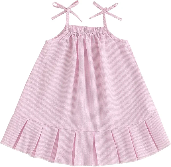 Toddler Baby Girls Dress Sleeveless Sundress Striped Halter Dresses Summer Princess Dress 6M-4T