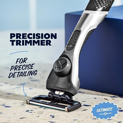 Vista 7 de Dollar Shave Club Ultimate Shave Set 4 cartuchos de repuesto extra cerrados, 1 mango, 1 exfoliante de preparación de 3 onzas, 1 crema de afeitar