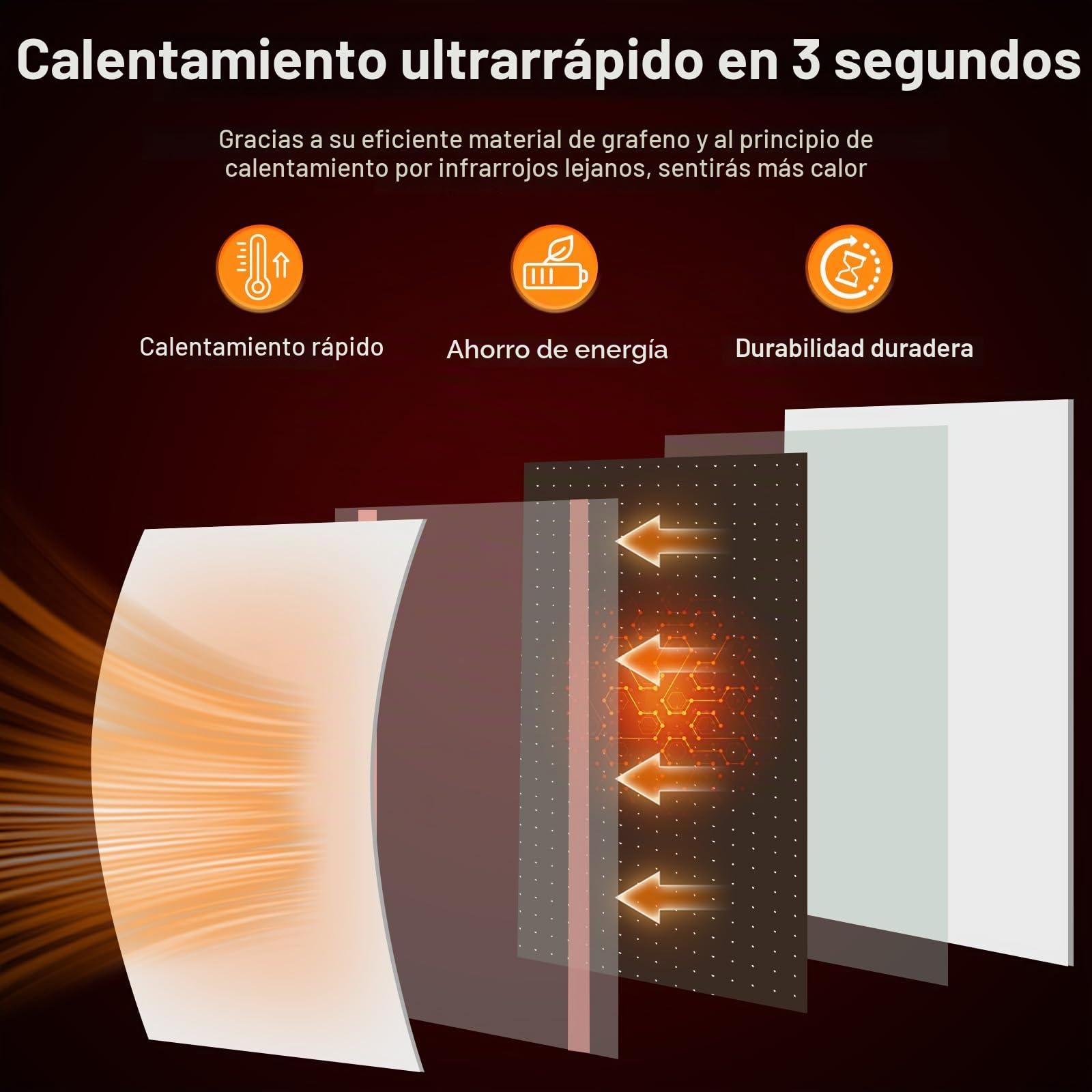 Calefactor Bajo Consumo 800W Con Control Remoto Inteligente, Calefacción de Pared por Infrarrojos de Bajo Consumo - Control de la Aplicación Wi-Fi con Control Remoto - TÜV