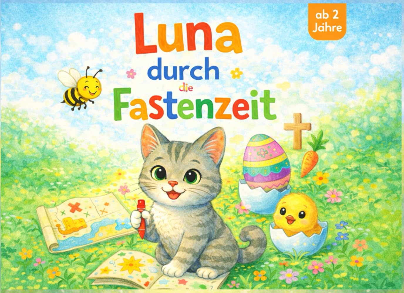 Luna durch die Fastenzeit: 40 Tage Mitmachspaß mit Rätseln, Zählen & Ausmalbildern für Kinder ab 2 Jahren