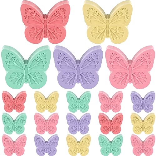 Spakon 20 Pcs Spring Butterfly Sidewalk Chalk Cute Bright Colorful