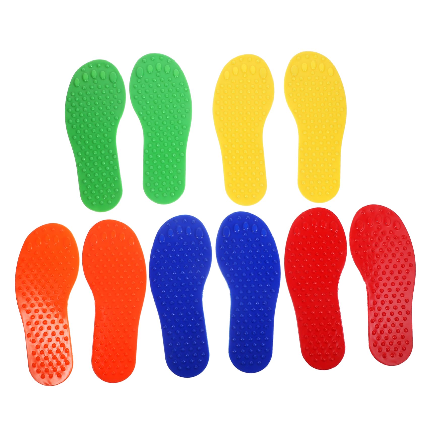 BCOATH 10Pcs Foot Shaped Floor Markers for Soccer Training Durable Vibrant Colors for Easy Installation for Sports Courts Basketball and Football Training