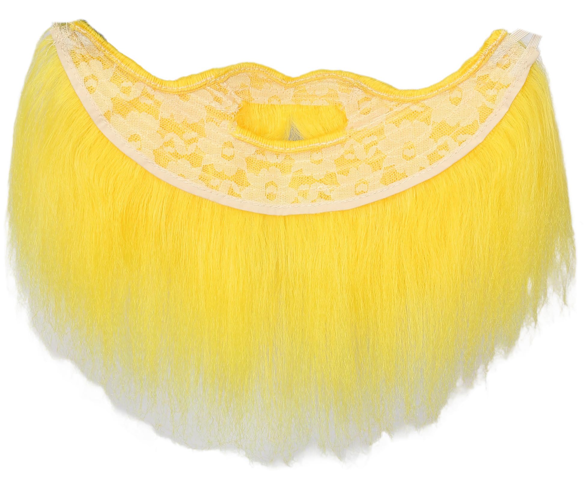 Linfairy Short Straight Synthetic Fake Beard Mustache Costume and Halloween Party for Adults (Yellow) - Image 2