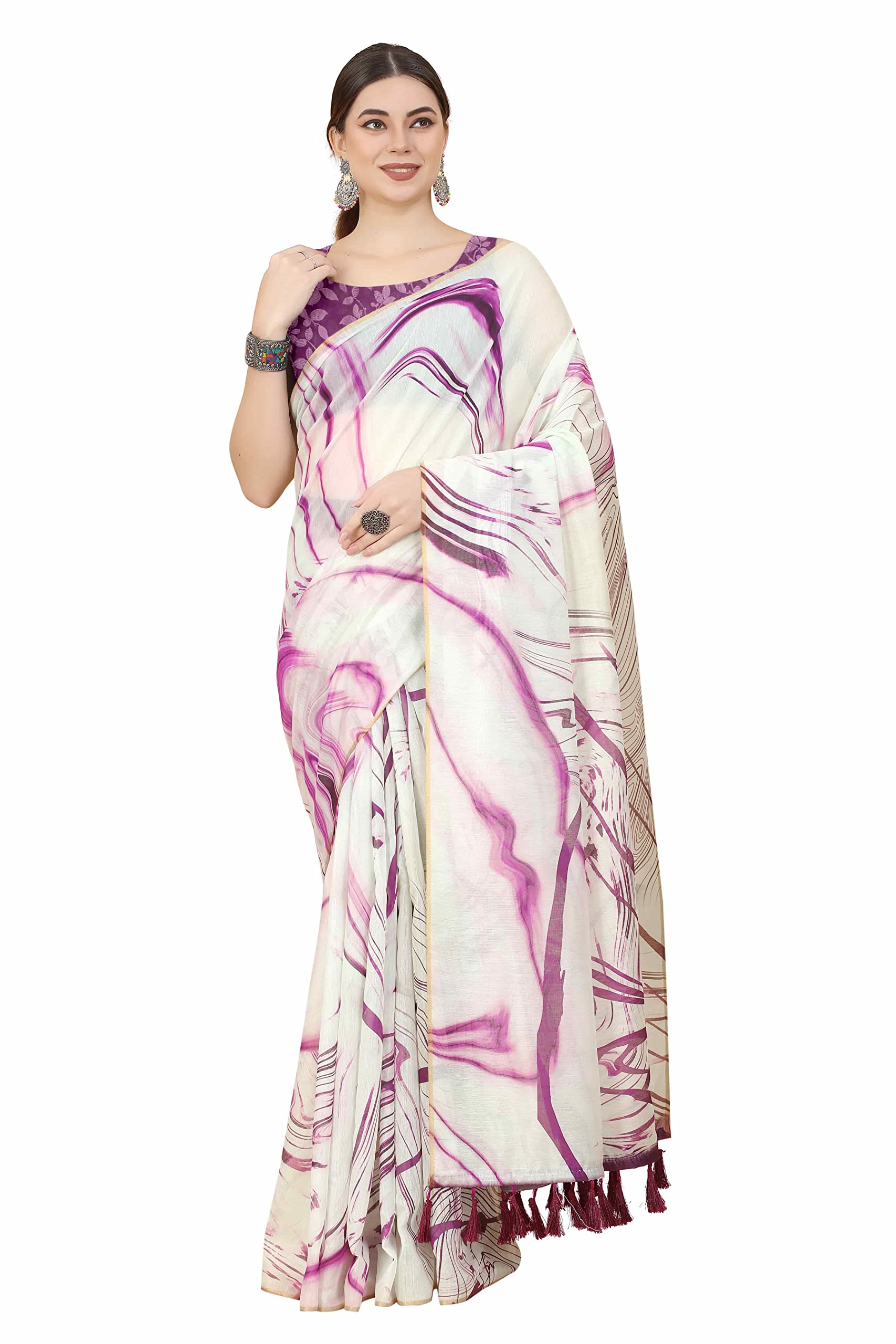 Enthone Women's Chanderi Tie And Dye Digital Printed Saree(SZ-SIA)