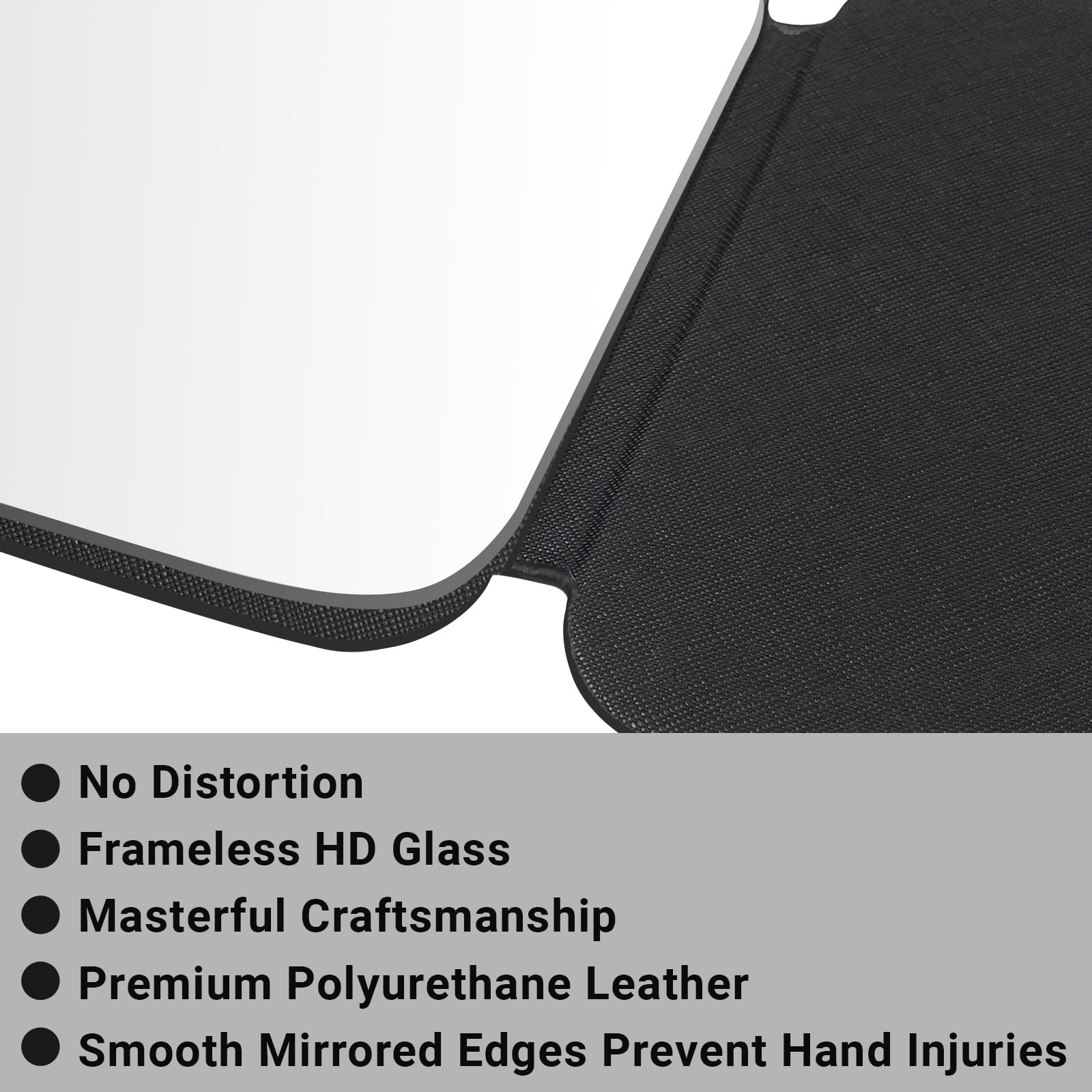 Espejo Portátil Plegable, Espejo De Maquillaje Plegable, Super HD Mirror De Viaje Portátil De Cuero De PU, para Dormitorio, Viajes, Camping (Blanco, 25 x 18 cm)