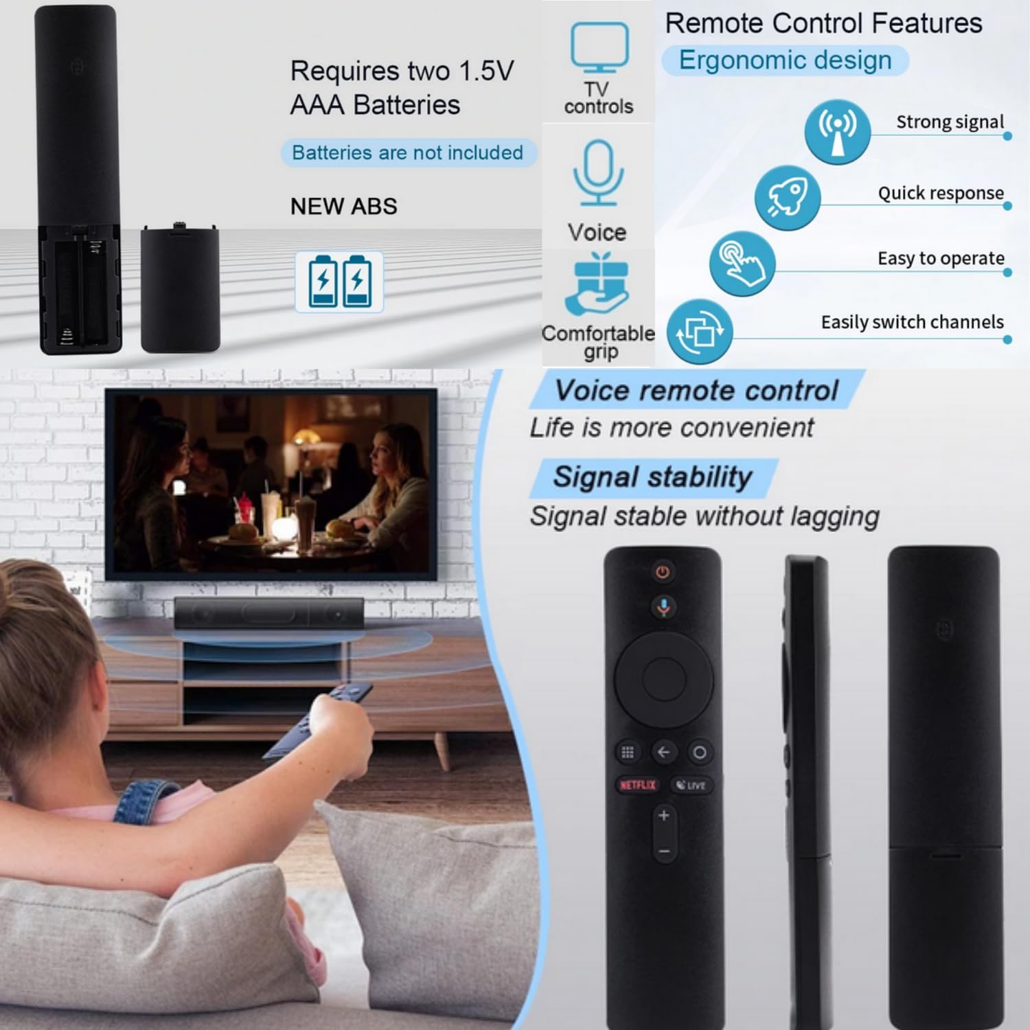 Telecomando di ricambio Xiaomi per Xiaomi Mi Box S/Mi TV Stick Remote Control con Bluetooth e controllo vocale