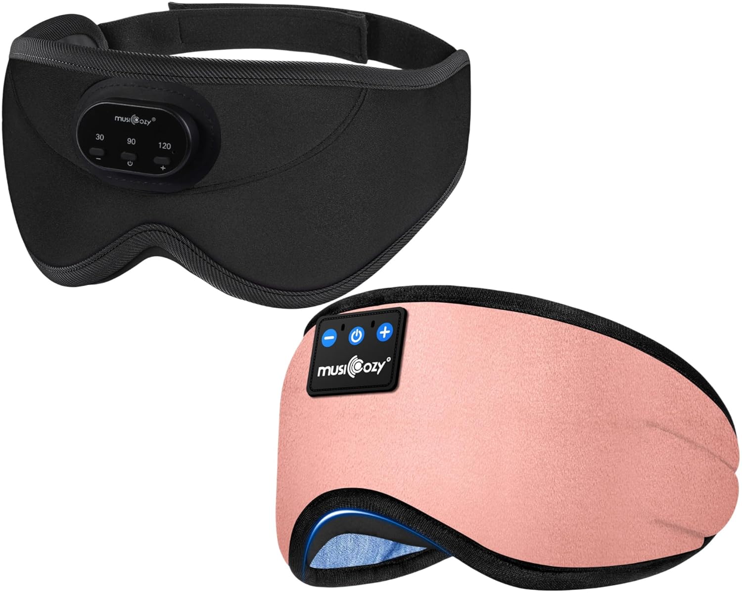 MUSICOZY 3D Bluetooth Sleep Mask with Headphones and Timer Wireless Sleep Headphones for Side Sleepers Eye Mask with