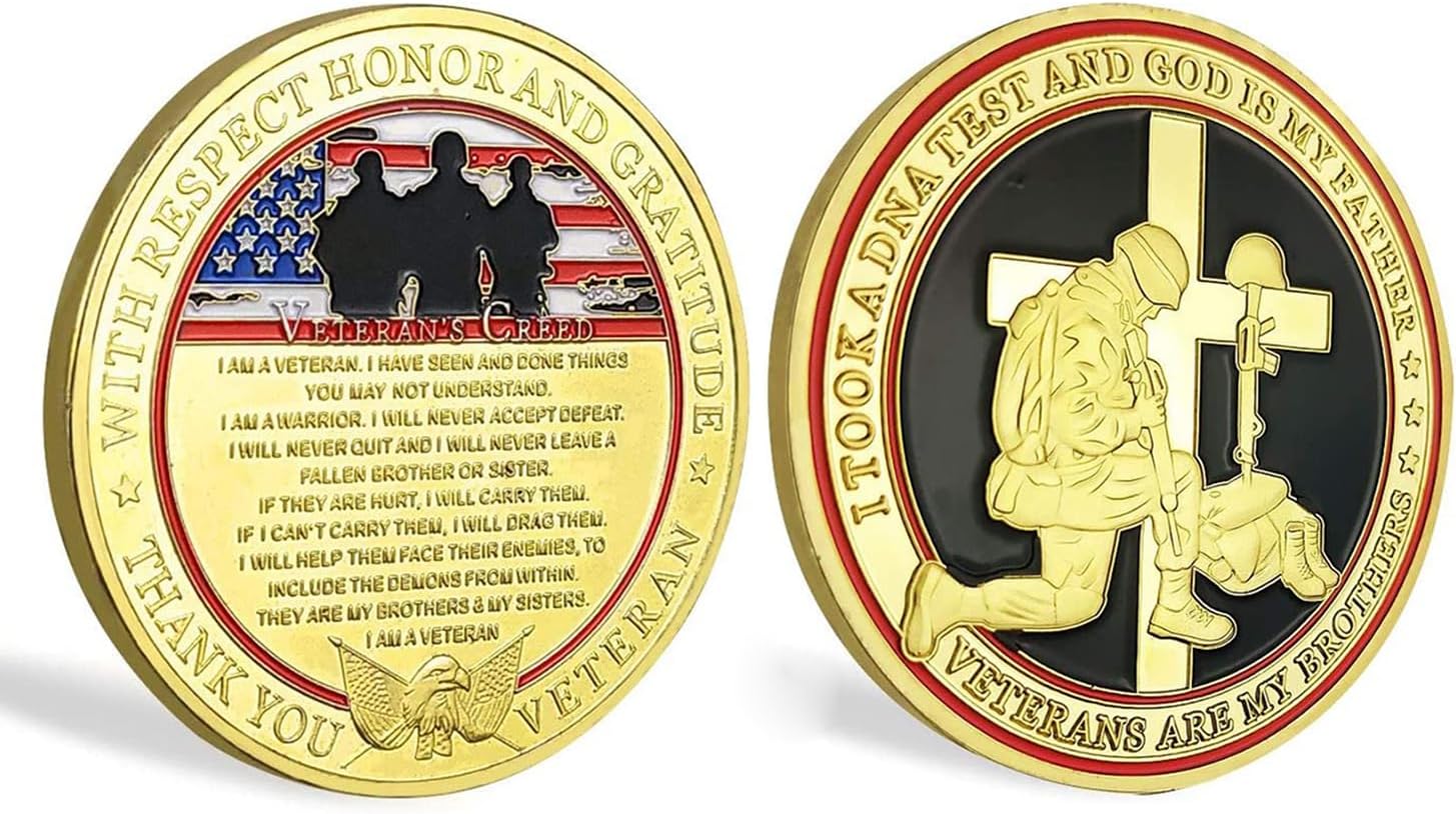 Military Veterans Creed Challenge Coin Thank You for Your Service Commemorative Gift Thumbnail