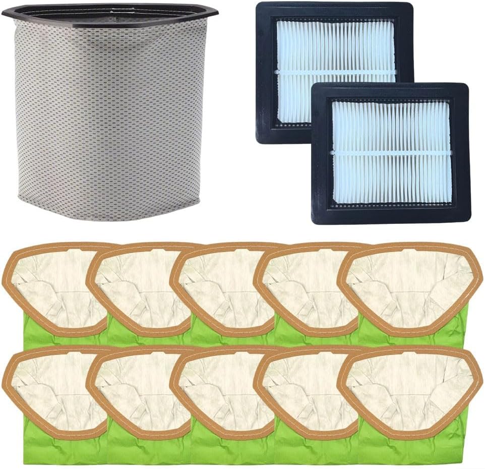 Vacuum Bag Kit For PROTEAM Vacuum For Super For Coach Pro 6/ For ProVac FS 6/ For GoFree/For Flex Pro II, Include 10 Vacuum Bags, 1 Cloth Vacuum Bag, 2 Filters