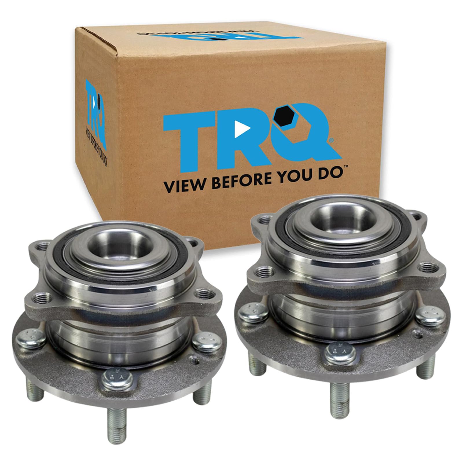 TRQ Front Left and Right Wheel Bearing and Hub Assembly Set 2 Piece