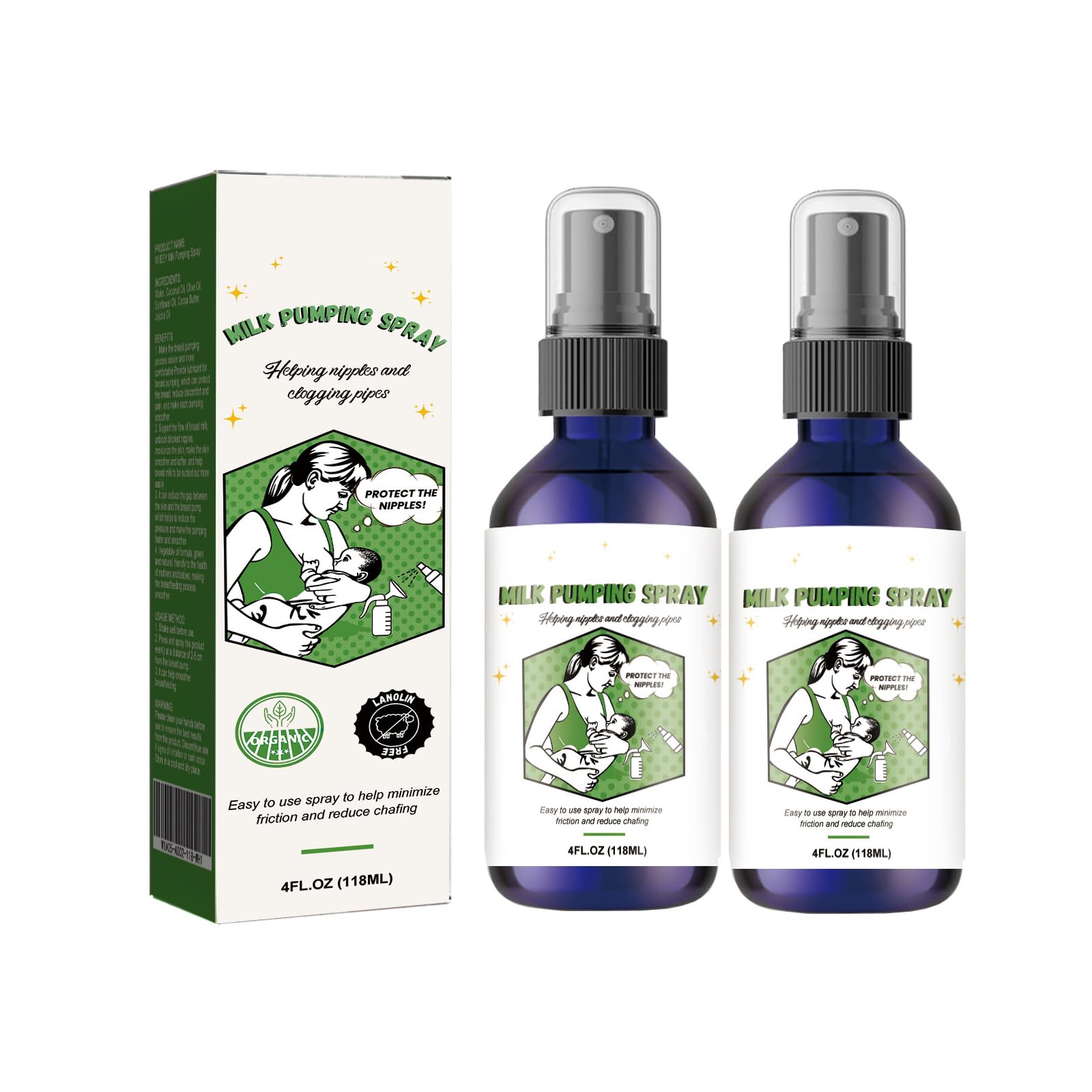 Breastfeeding Care Spray,Breast Care Moisturizing Repairing Pumping Spray,Breast Pumping Sprays,Non-Greasy Breastfeeding Supplies