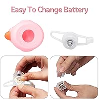 Vista 5 de Wonuu Adornos de pato de goma para automóvil, campana de bicicleta de pato rosa y decoración de tablero con casco de hélice, vendaje y cadena dorada