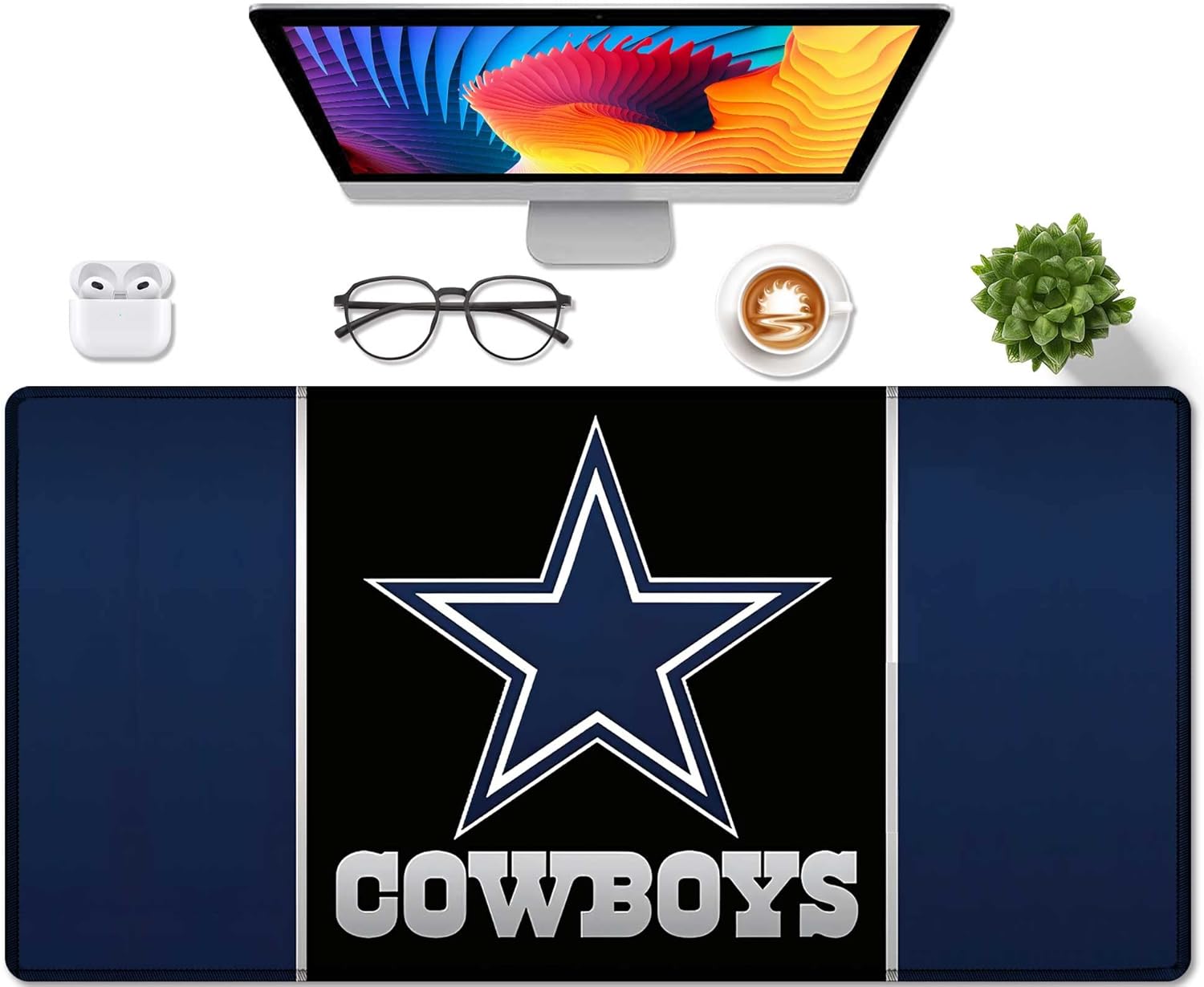 Large Mouse Pad Desk Mat for Home Office, Gaming Mousepad Extended Desk pad - Computer Keyboard Mouse Mat with Non-Slip Base and Stitched Edge Office Desk Organizers and Accessories - Image 2