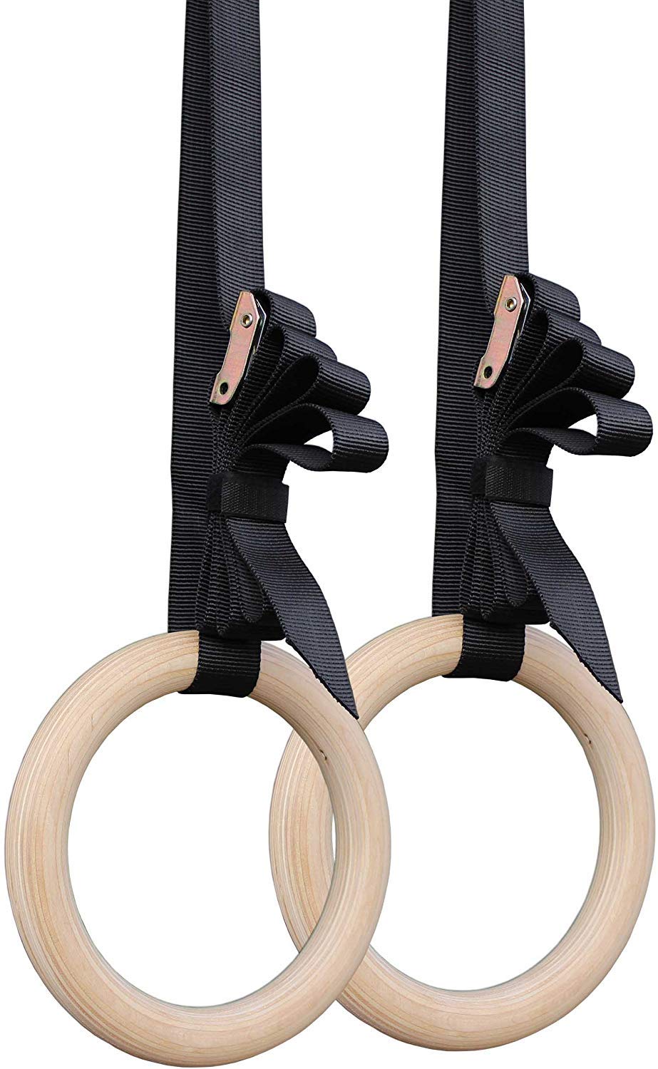 IRIS Fitness Wooden Gymnastic Rings,Olympic Gym Rings with Heavy Duty 1.5" x 15′ Adjustable Straps for Gym,Cross Training,Strength Training,Pull Ups and Dips (B084HGSMND) Amazon Price History, Amazon Price Tracker