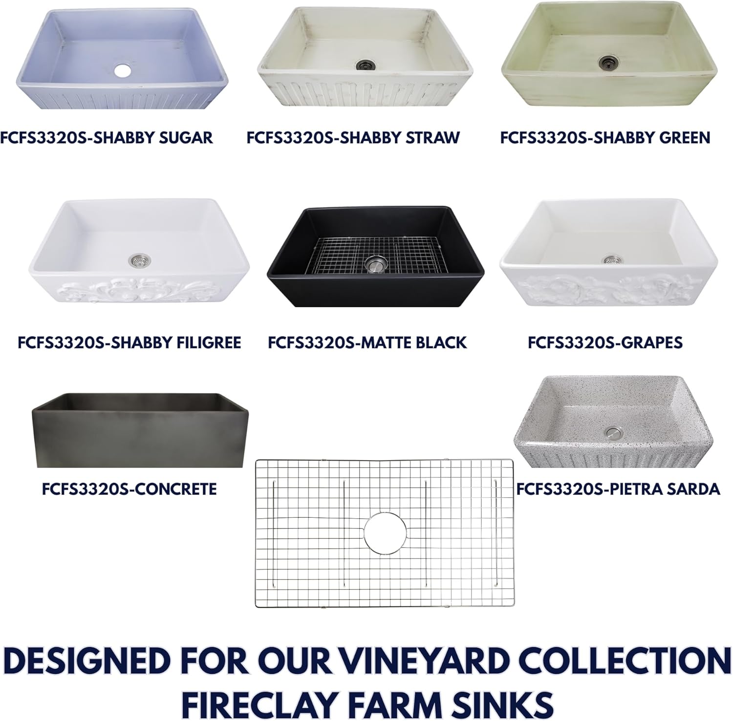 Nantucket Sinks BG-VC33S Sink Protector – Stainless Steel Bottom Grid for Kitchen Sinks: FCFS3320S-ShabbyGreen, FCFS3320S-ShabbyStraw, FCFS3320S-ShabbySugar, FCFS3320S-PietraSarda, FCFS3320S-Filigree