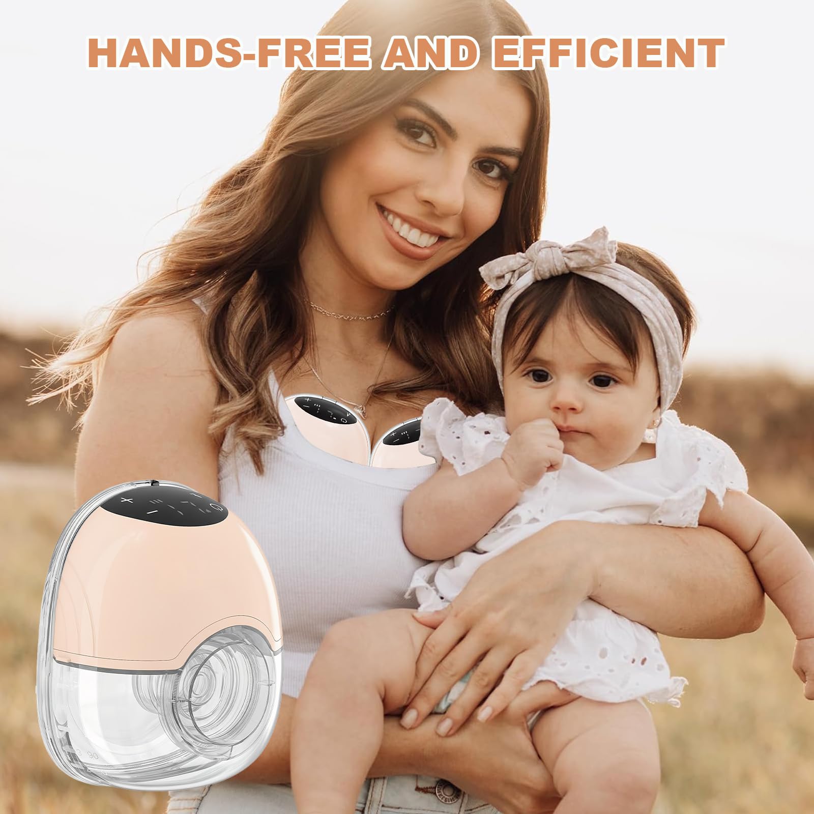 TOPCHANCES Touchscreen Milchpumpe Elektrisch Freihändig,Tragbar Breast Pump mit 4 Modi und 12 Saugstufen 17/19/21/24mm komfortabler Flansch,Doppelt Abgedichteter mit Ersatzzubehör im Lieferumfang,Rosa
