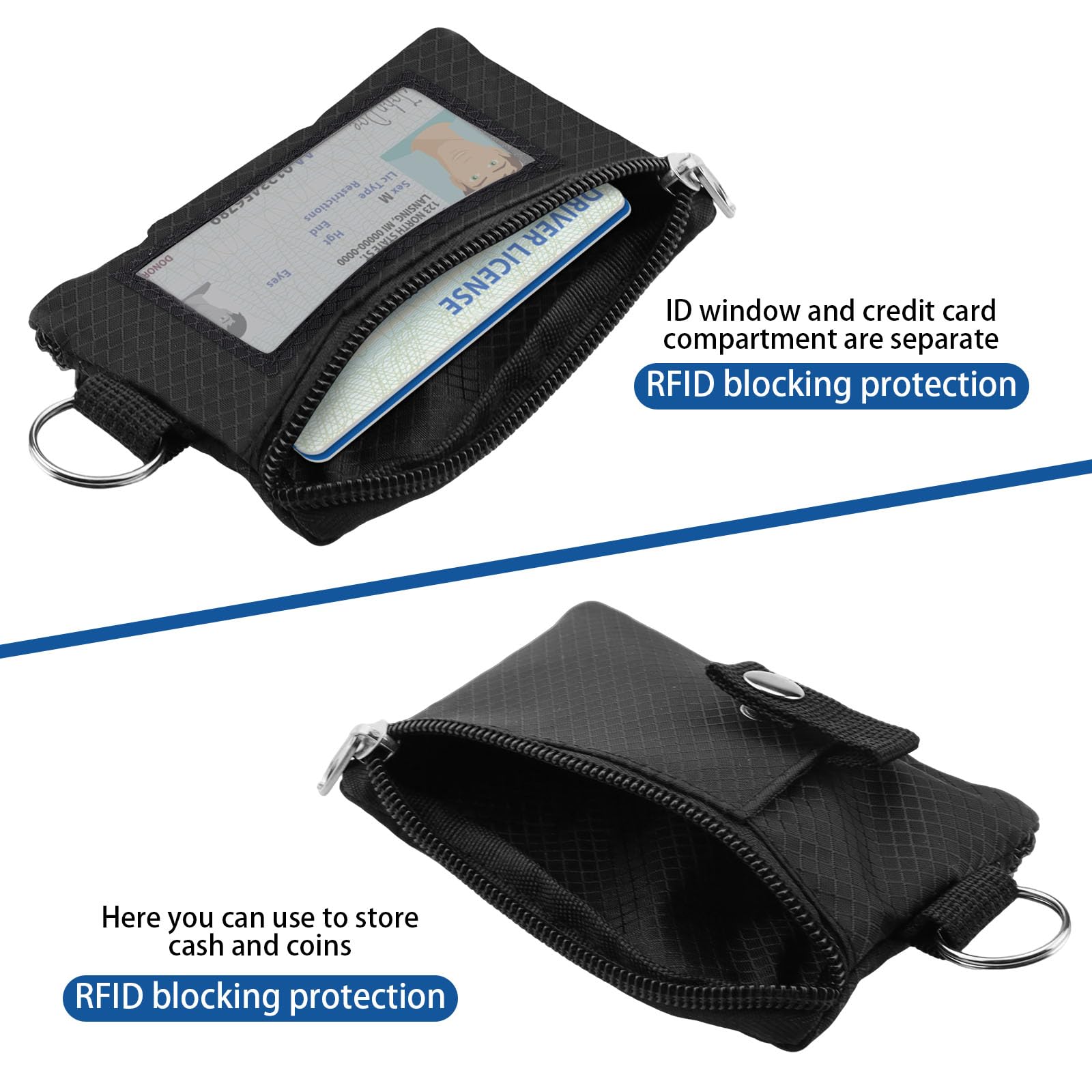 Small Neck Wallet, Water Resistant Lightweight Badge Holder with ID Window & Lanyard - Image 3