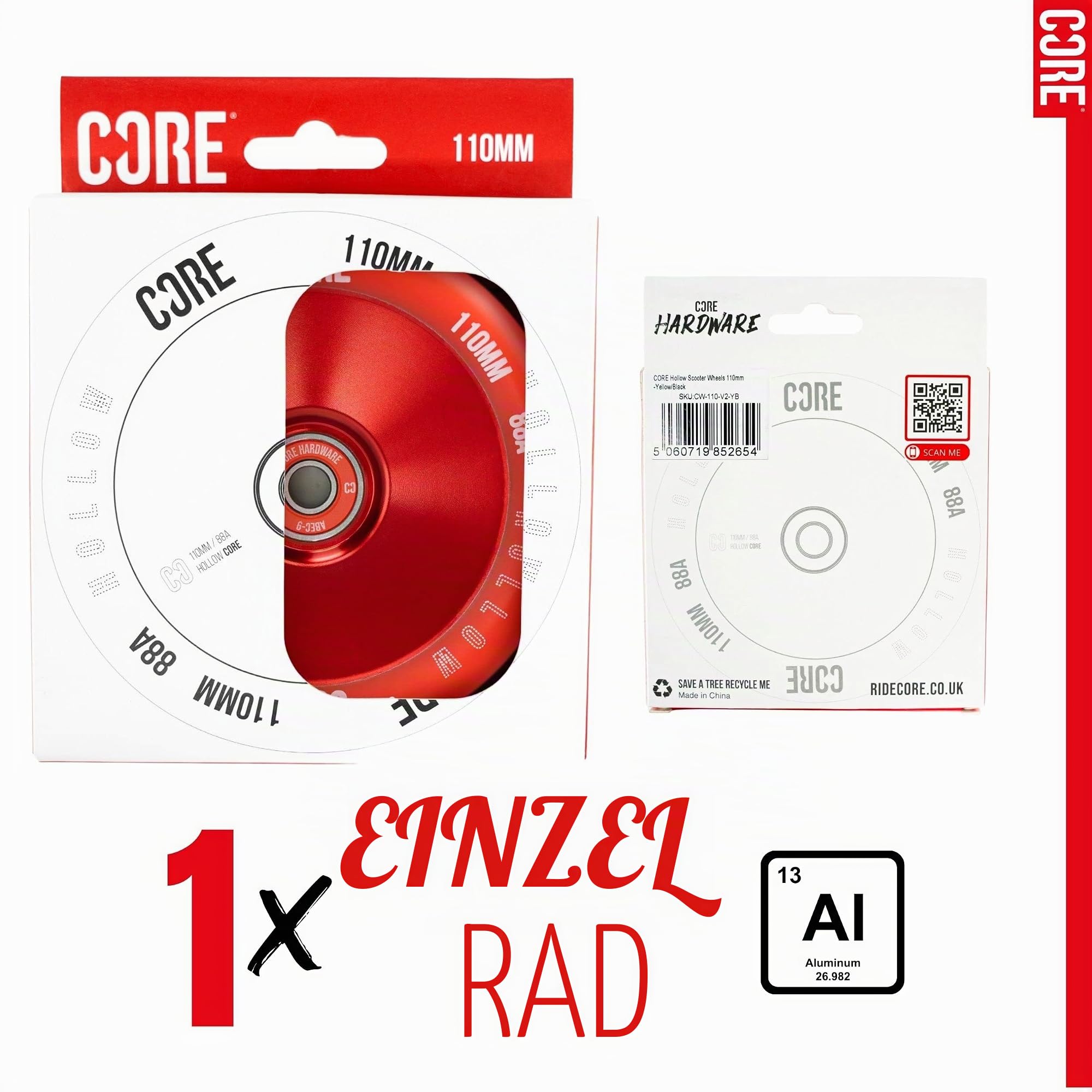 Centrano Scooter Rolle-110mm Scooter Rolle Rot 110mm