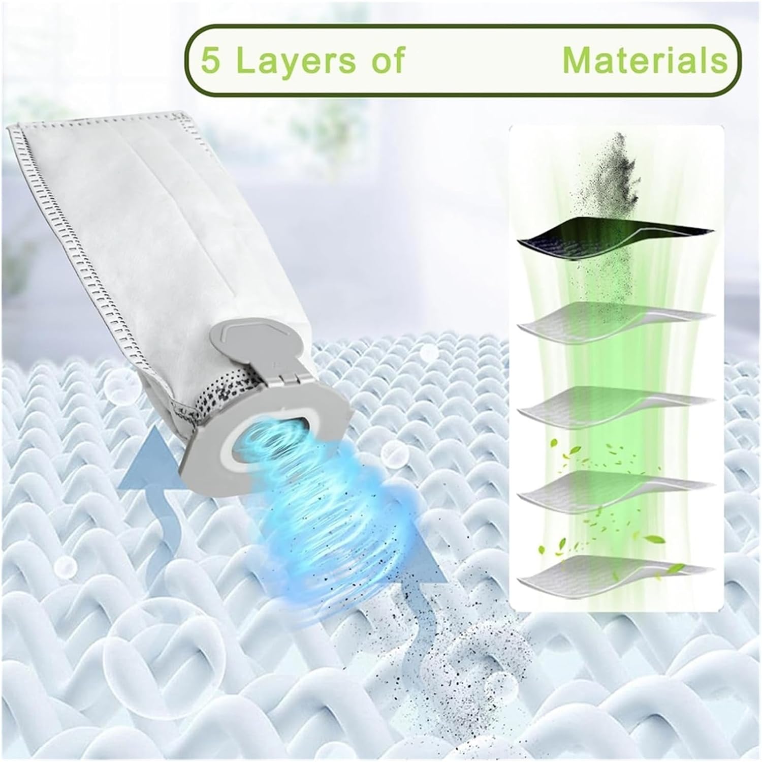 Vacuum Cleaner Bags，Compatible For Vorwerk Kobold，VK7，FP7, Filter Bags Cordless Vacuum Cleaner, Pack Of 10.
