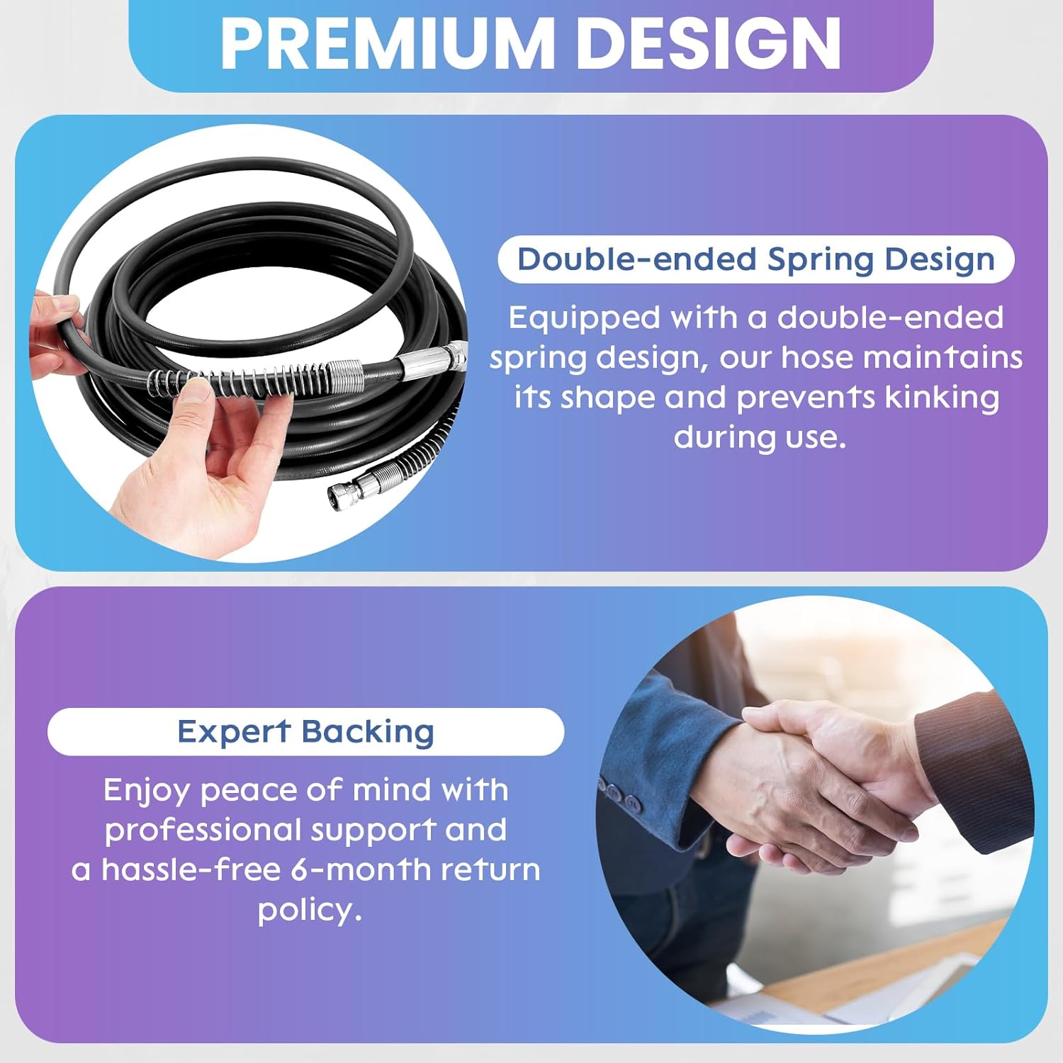 100Ft Airless Paint Spray Hose, 1/4 in High Pressure Universal Airless Paint Sprayer Hose Flexible Fiber Tube 3300 PSI Flexible Fiber Tube (Black, 100Ft / 30 m)