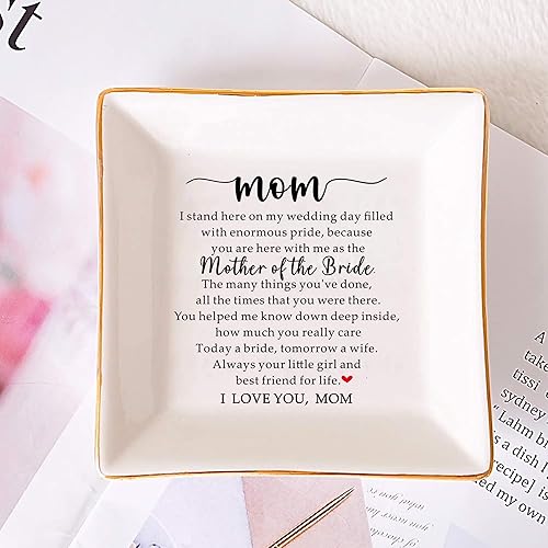 Miniatura 4 de SUNBMO Madre de la novia - Soporte de cerámica para anillos, regalo de boda para madre, regalo de agradecimiento para mamá