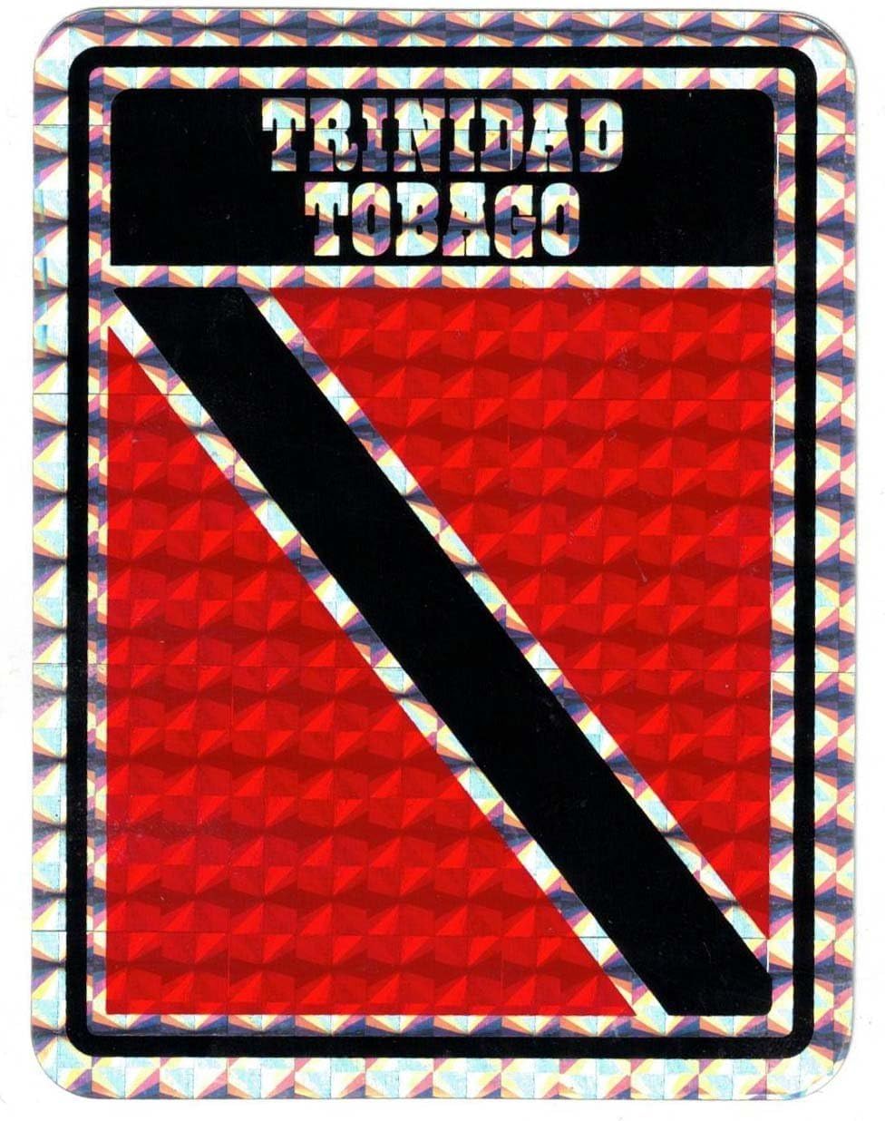 Pack of 24 Trinidad & Tobago Country Flag Reflective Decal Bumper Sticker DC-235