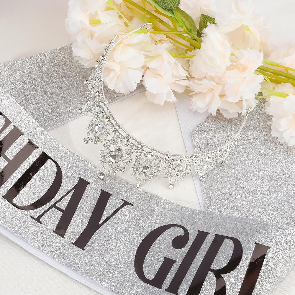Birthday Rhinestone Crowns Headband for Women Amazon.com: JIOMULIG Pink Rhinestone Tiara, Baroque Style  main image 2