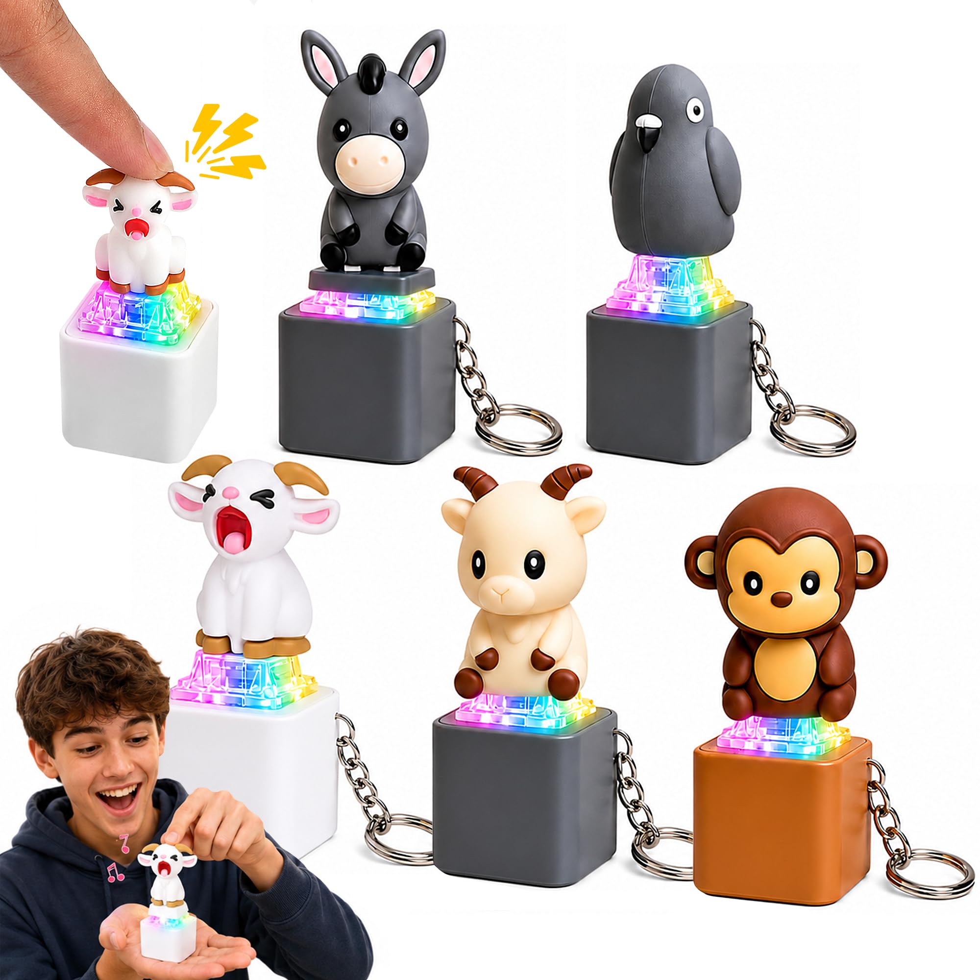 5PCS Keyboard Fidget Toy, Animal Sound Clicker Fidgets Set