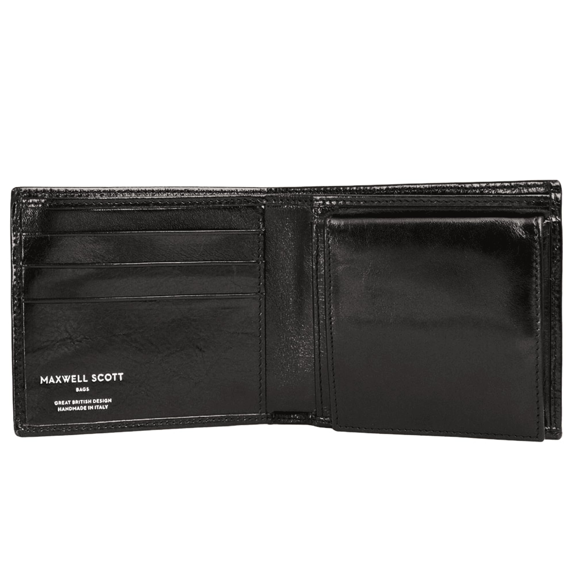 Maxwell Scott - Mens Luxury Leather Wallet with Coin Pocket Pouch - Handmade from Full Grain Hides -The Ticciano Black