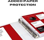 3 Ring Binder, 3" Slant D-Rings, White, Clear View, Pockets