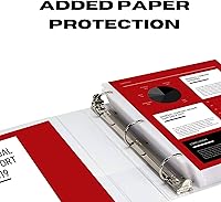 Vista 5 de Carpeta de 3 aros, aros inclinados con forma en D, portada con bolsa transparente.