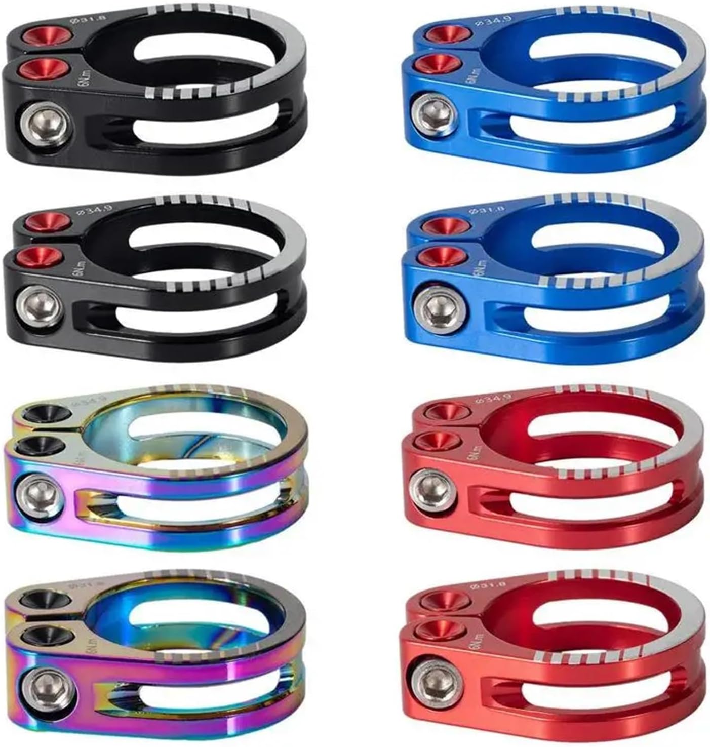 Bike Seat Clamp 5PCS Bicycle Seatpost Clamp Quick Release Alloy Aluminium 31.8/34.9mm Saddle Closure For Bike 27.2/31.6mm Seat Tube(Blue 31.8mm)