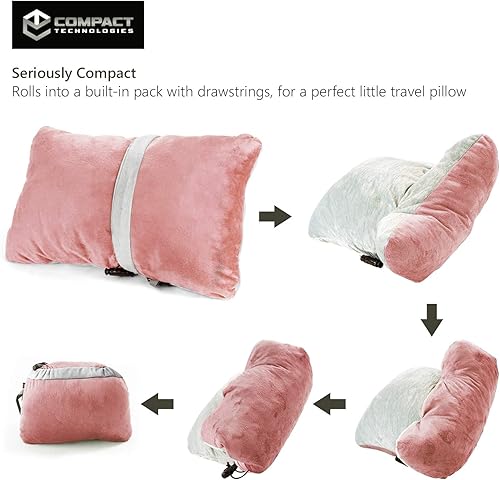 Miniatura 5 de Almohada de viaje compacta fabricada con espuma viscoelástica triturada y tela polar súper suave para una máxima comodidad en los viajes. Diseño