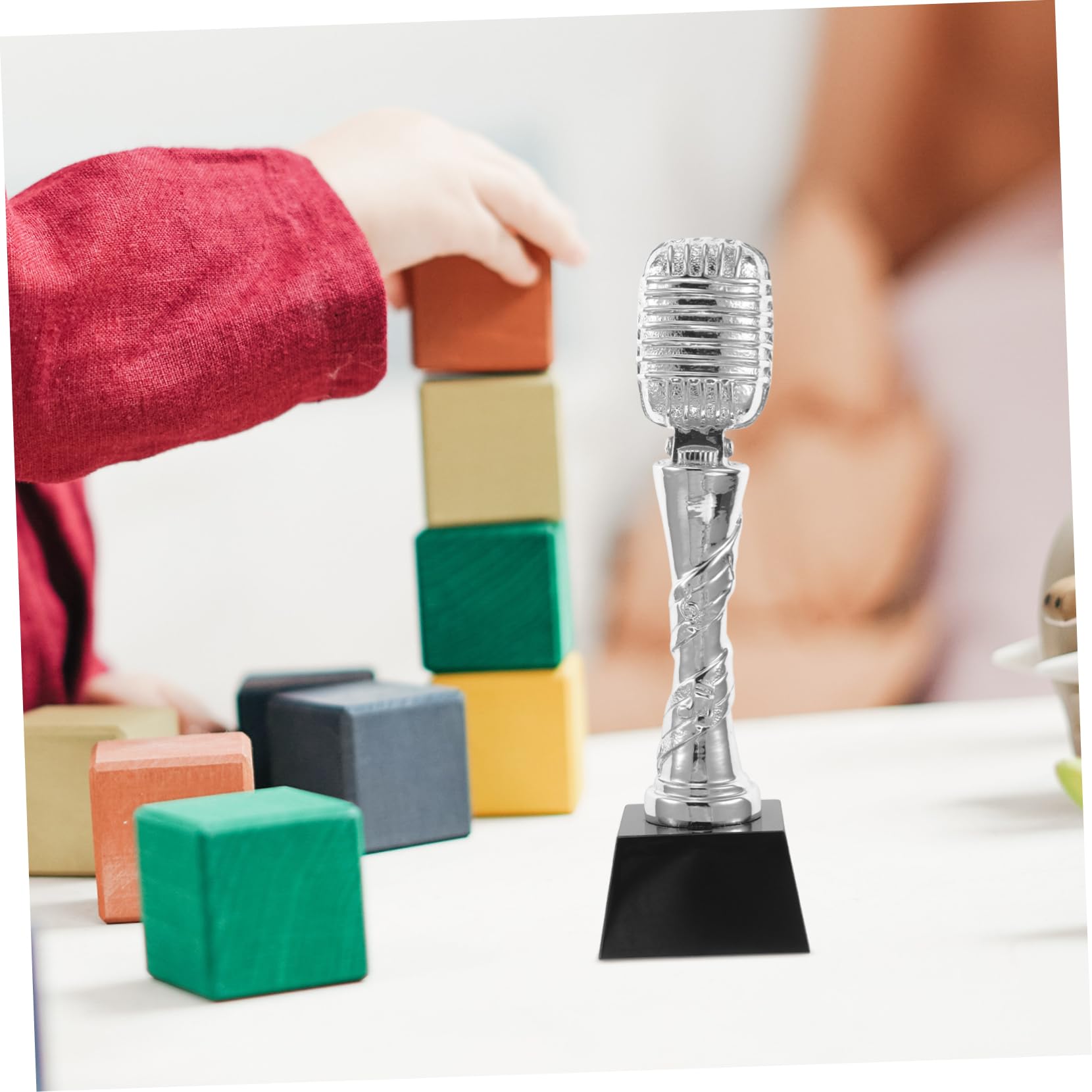 BESTonZON De Competición Forma De Micrófono para Concursos De Premios De Participación para Fiestas De Karaoke Decoración Musical para De Competición