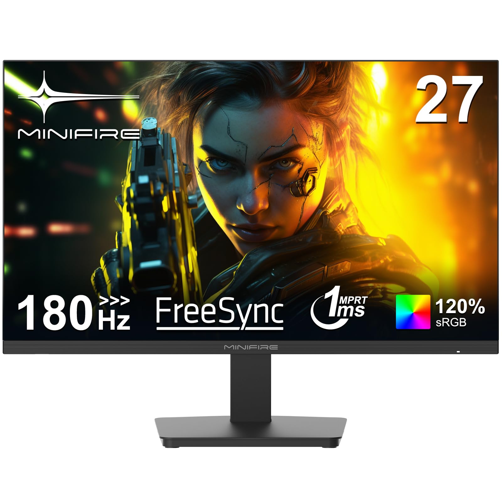 Minifire 27 Inch 120Hz Curved Monitor, USB Type-C Port, Built in Speaker, Eye-Care for Business/Office, FHD 1080p PC Screen, VESA 100x100, FlickerFree, Lowblue Mode, Anti Glare, HDMI Port (MF27C1) — view 11