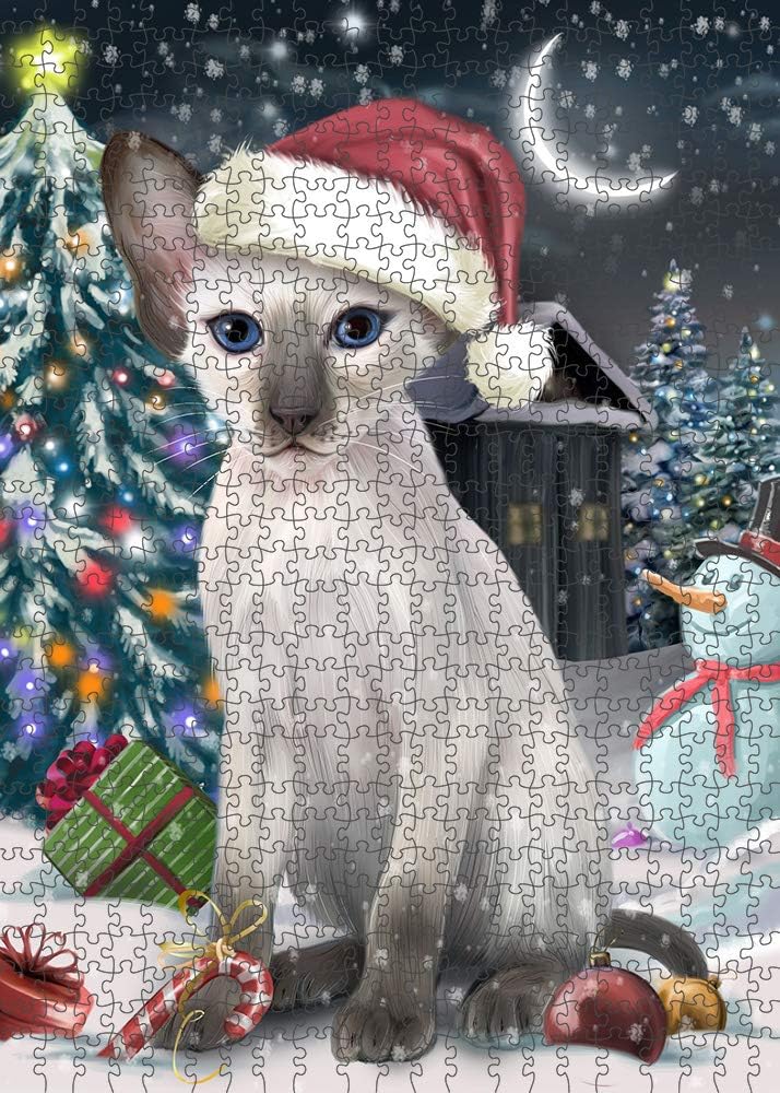 Have a Holly Jolly Christmas Blue Point Siamese Cat Jigsaw Puzzle for Adults - Animal Printed Interlocking Puzzle Game Artwork - Gift for Dog Lover's -1000 Pcs 29.5"x19.7", PZLE58474