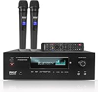 Vista 1 de Pyle Receptor de cine en casa de 5.2 canales de 1000 W - Bluetooth 5.0 - Amplificador con 2 micrófonos inalámbricos UHF - Paso 4K UHD/3D/Blu-ray