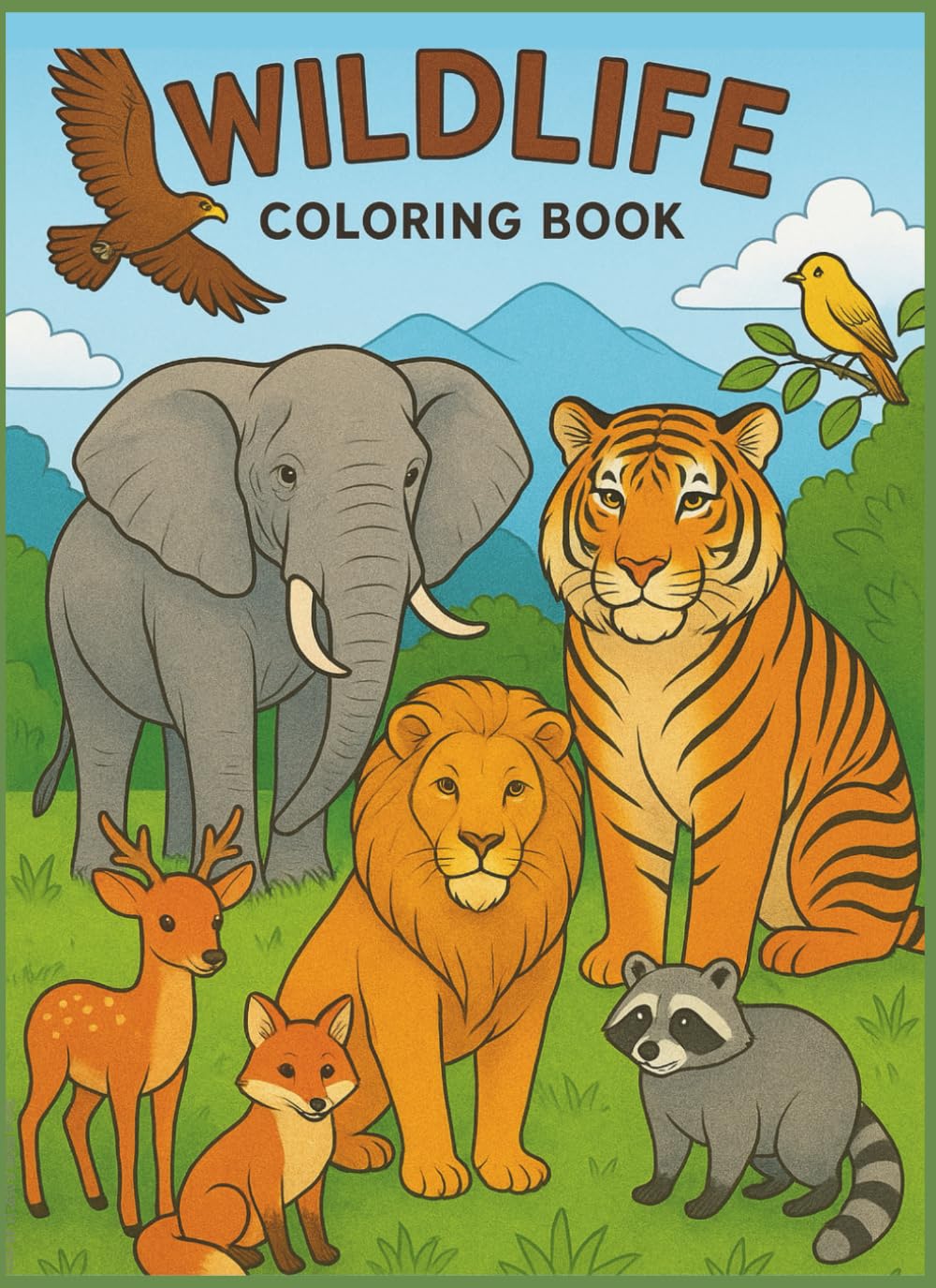 Wildlife Animals Coloring Book
