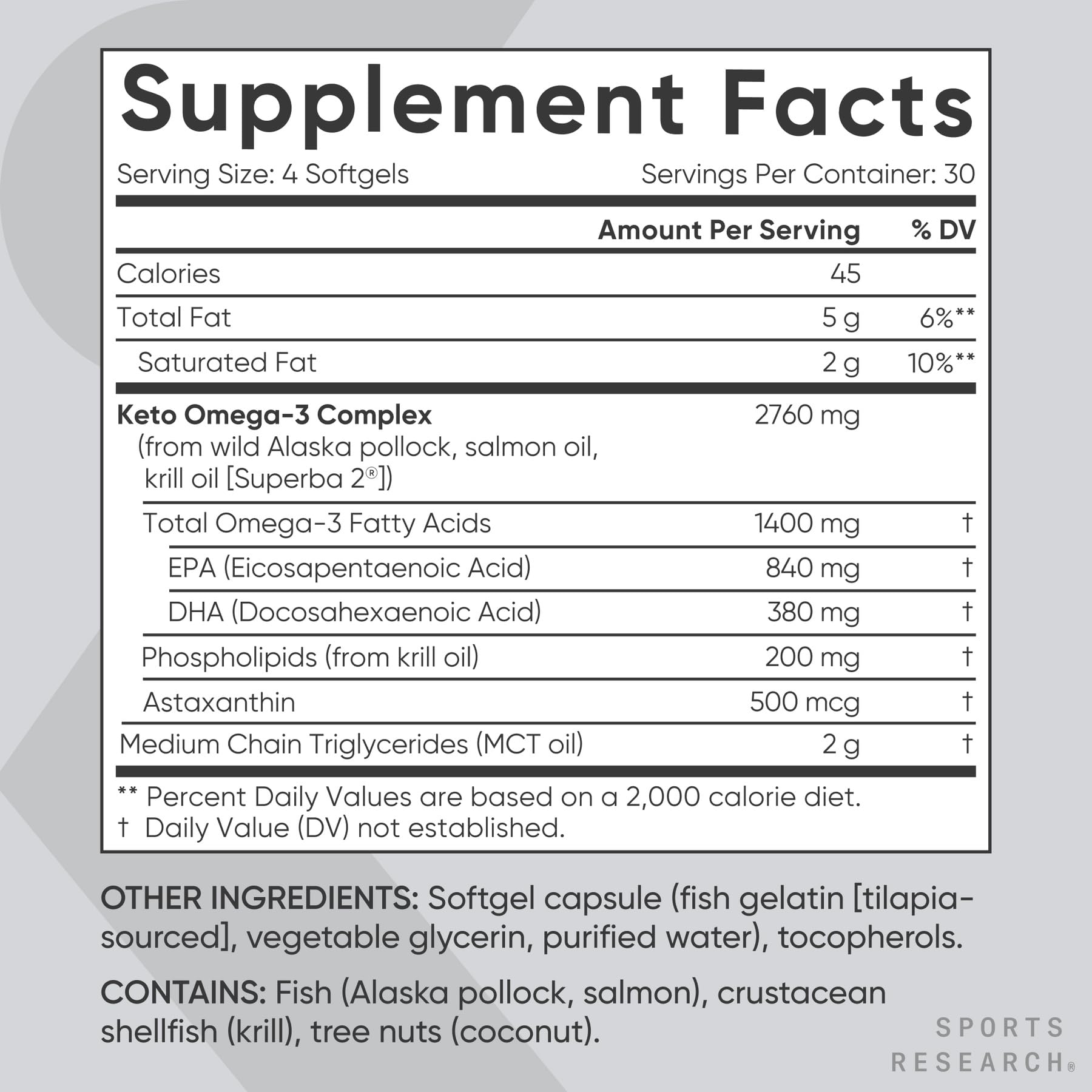 Sports Research® Keto Omega-3 Fish Oil 1400mg, 120 Softgels — Amazon image 5