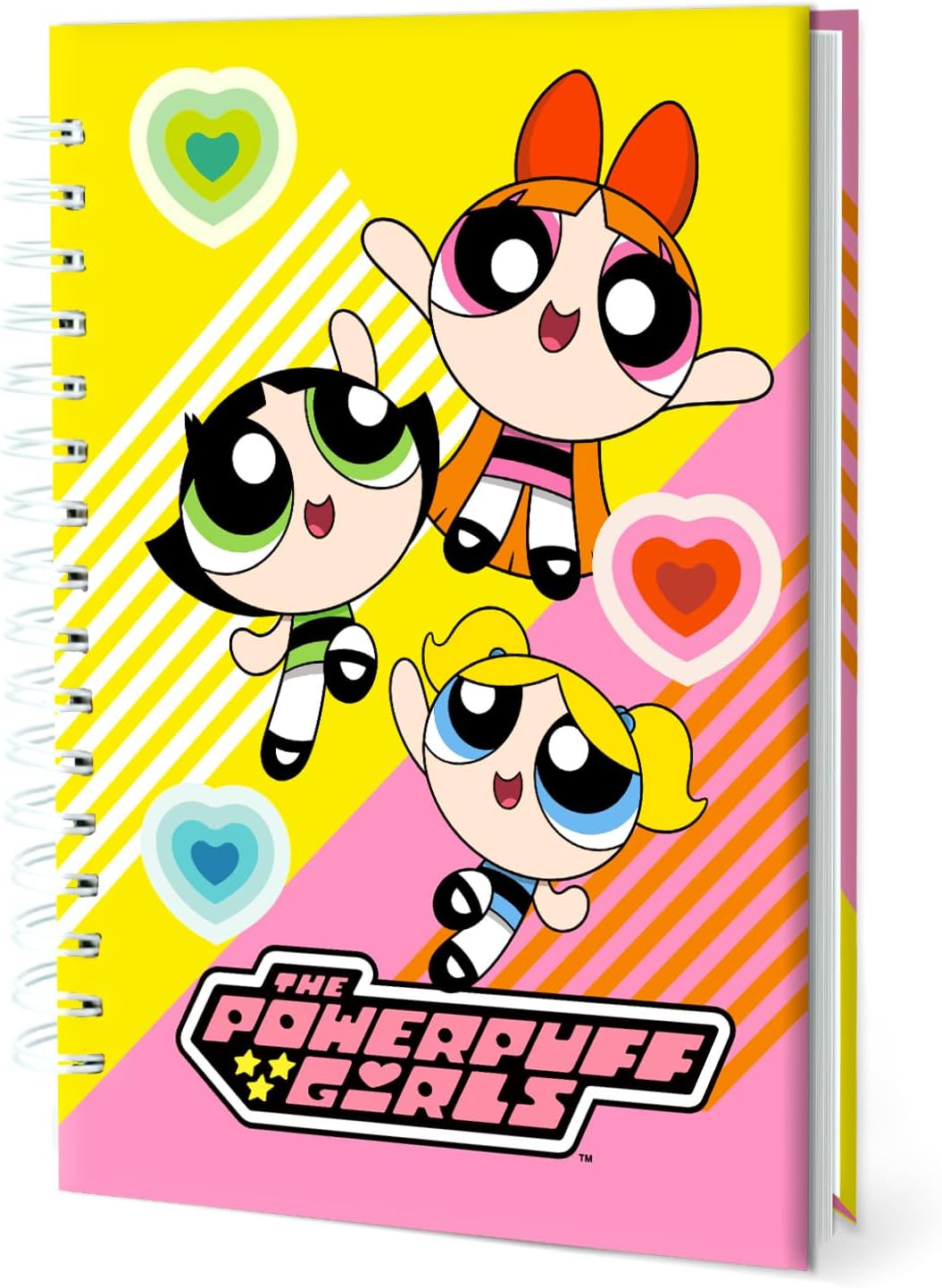 The Powerpuff Girls Spiral Notebook – Officially Licensed Hardcover Journal with Fun Cartoon Design, Cute Spiral Notebook for Writing, School Notes, Journaling, Gift for Kids & Teens, 202-Page