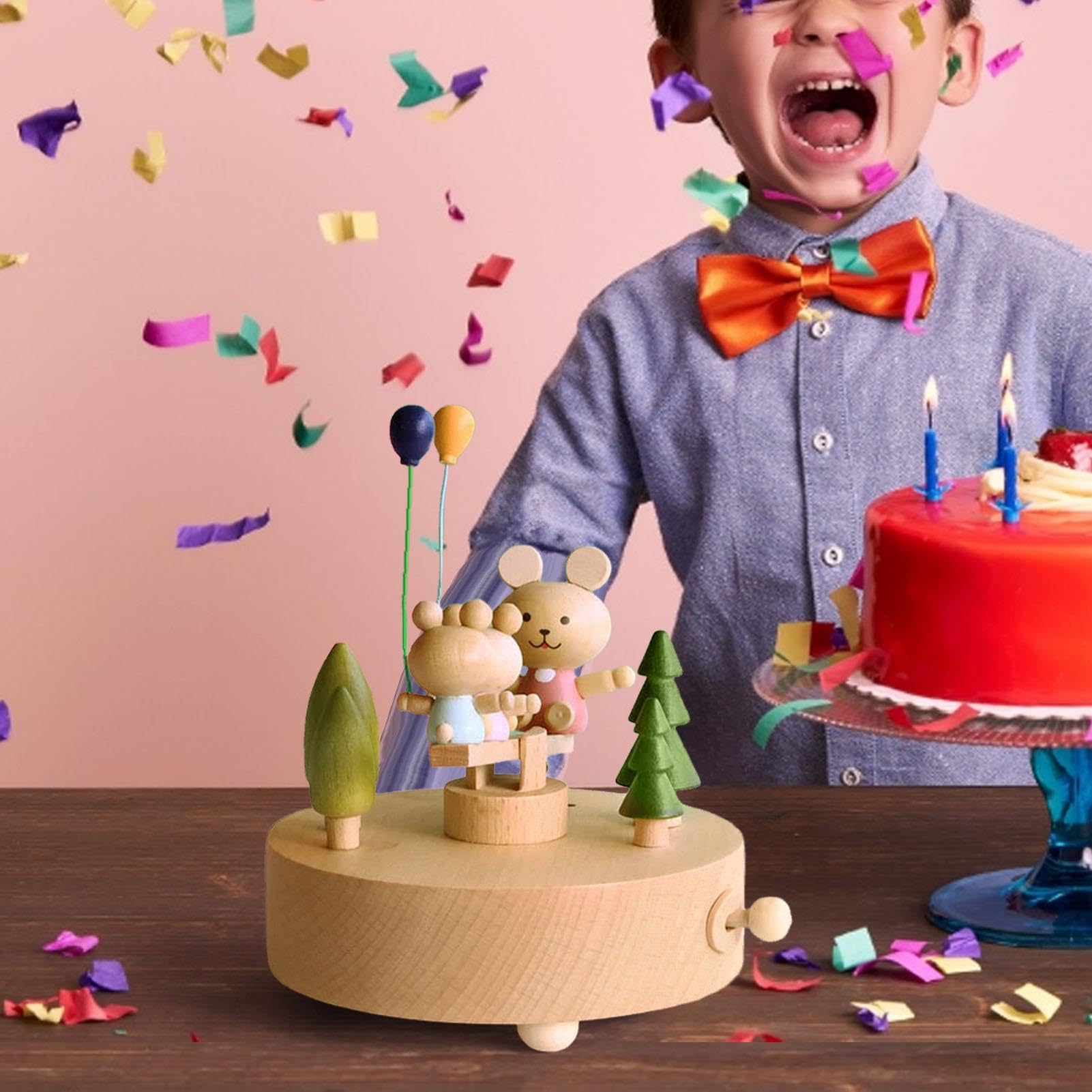 Générique Boîte à Musique pour, boîte à Musique en Bois,Boîtes à créatives | de gâteau de Train de Danseur de Ballet - Boîte à Classique pour Filles, Cadeau d'anniversaire de noël ou décoration d