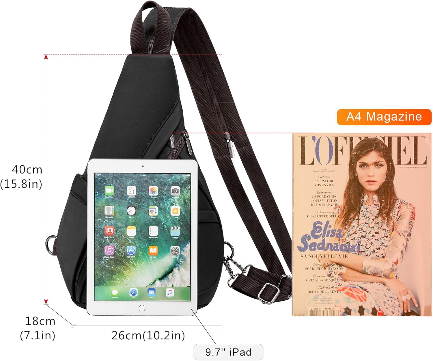 Miniatura 4 de LOVEVOOK Bolso bandolera bandolera mochila bandolera mochila bandolera bolsa de hombro casual mochilas para mujeres hombres ciclismo senderismo