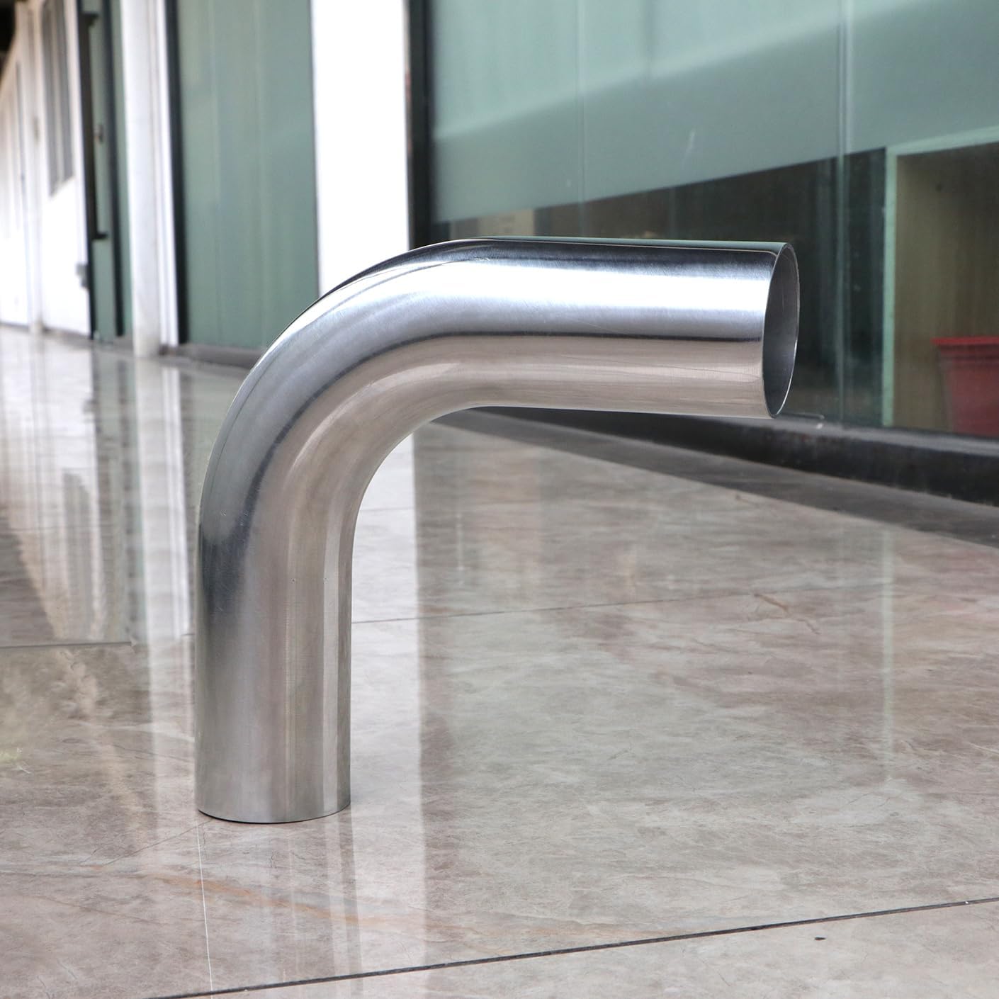 90 Degree Aluminum Elbow Tube 2" (51mm) OD, Aluminium Pipe 90 Degree Hollow Elbow Pipe, High Polishing (2" OD (51mm)-1PCS)