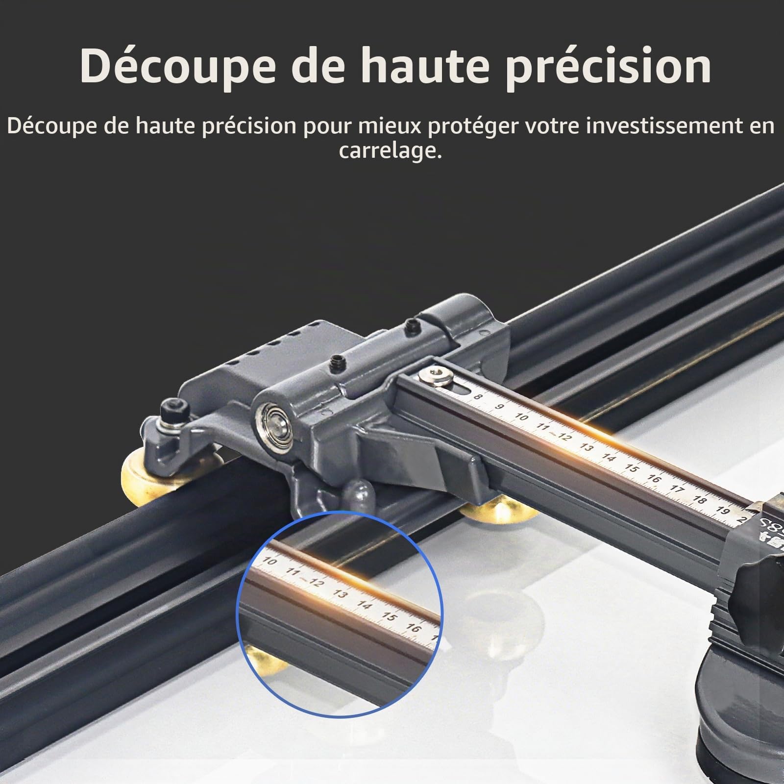 Coupe-Carreaux Manuel T 2000 mm, Précis Pour Grand Format Carrelage, Porcelaine Et Céramique. Lame Tungstène Haute Résistance, Coupe Lisse, Usage Ergonomique Professionnel