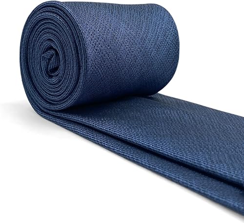 Miniatura 4 de SW SHLAXWING Corbatas de seda para hombre modernas color azul marino sólido