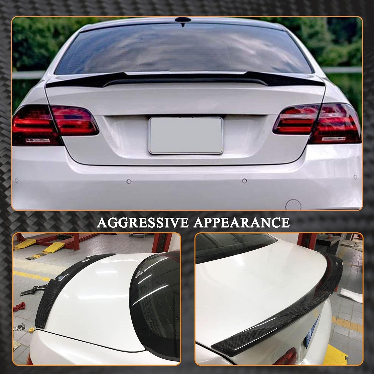 Carbon Fiber Rear Trunk Spoiler for BMW 3 Series E92 2006-2012 M3 2008-2013 Coupe 325I 328I 330I 335I 2Door Auto Rear Boot Lid Highkick Wing Lip Factory Outlet